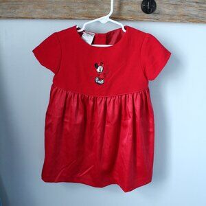 The Disney Store Size 24M Red/Burgundy Dress Minnie Mouse